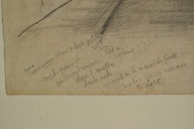 Lot 1350 - *Nan Youngman (1906-1995) graphite on paper - Augustus Street Ebbw Vale, signed and dated ‘51, heavily annotated, 25cm x 37cm in glazed frame
