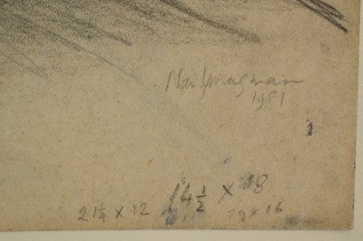 Lot 1350 - *Nan Youngman (1906-1995) graphite on paper - Augustus Street Ebbw Vale, signed and dated ‘51, heavily annotated, 25cm x 37cm in glazed frame
