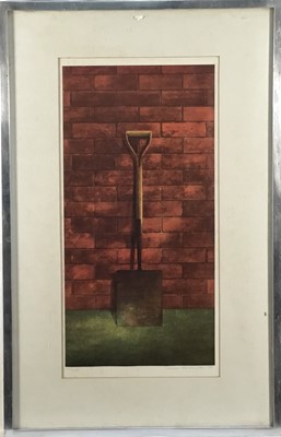 Lot 157 - Terence Midington (b.1942) print - Spade, signed, dated and numbered 186/350 in pencil, 42cm x 21cm, in glazed frame