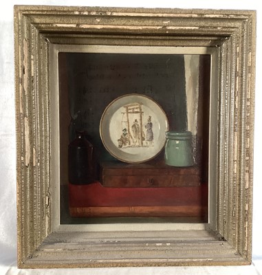 Lot 142 - English School 20th century oil on board - Still life, signed and dated R. Bent 1979, 23cm x 21cm, framed