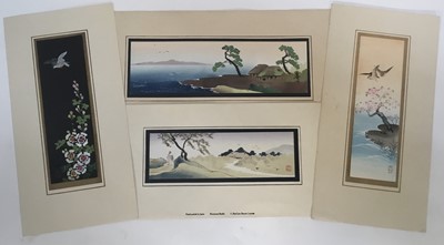 Lot 150 - Matsumoto Studio 4 original watercolours, the largest 8cm x 25cm, unframed