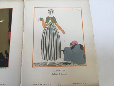 Lot 149 - Gazette du Bon Ton 4 x pochoir plates Pierre Brissaud, Louis Strimpl, George Barbier, George Lepape