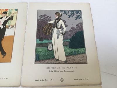 Lot 149 - Gazette du Bon Ton 4 x pochoir plates Pierre Brissaud, Louis Strimpl, George Barbier, George Lepape