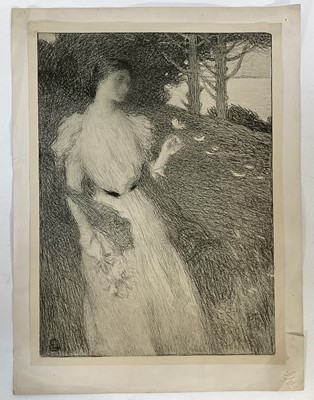 Lot 151 - Ernest Laurent 1861-1928 'Soir D'Octobre' lithograph 1898 with L'Estampe modern blind stamp