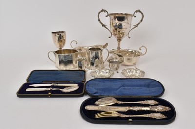 Lot 469 - Selection of miscellaneous silver and silver plate