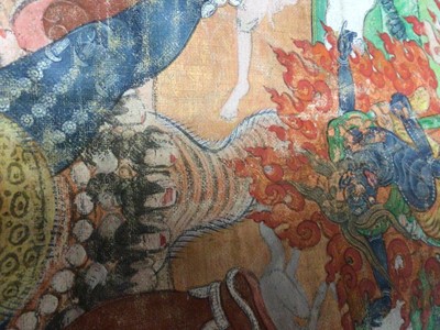 Lot 2081 - Contemporary thangka scrolls (5) plus an earlier example.