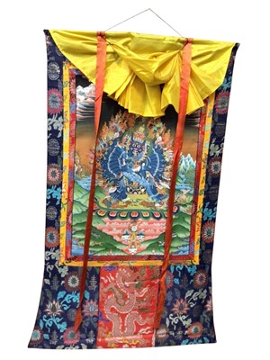 Lot 2081 - Contemporary thangka scrolls (5) plus an earlier example.