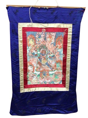 Lot 2081 - Contemporary thangka scrolls (5) plus an earlier example.