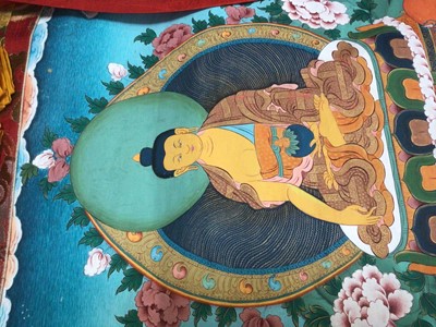 Lot 2081 - Contemporary thangka scrolls (5) plus an earlier example.
