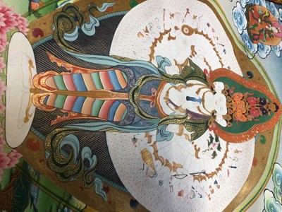 Lot 2081 - Contemporary thangka scrolls (5) plus an earlier example.