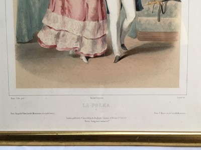 Lot 33 - Carlotta Grisi, the ballet dancer, the New Jenny Lind Polka sheet music cover published by Charles Holt, 1147, in carved giltwood frame, and two others