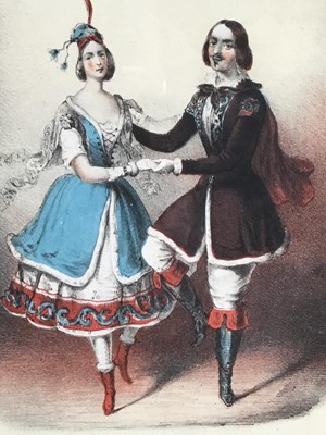 Lot 33 - Carlotta Grisi, the ballet dancer, the New Jenny Lind Polka sheet music cover published by Charles Holt, 1147, in carved giltwood frame, and two others