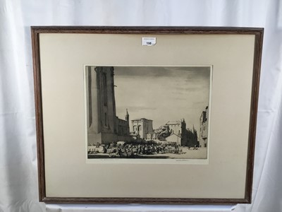 Lot 198 - Malcolm Osborne (1880-1963) etching and aquatint, The goose fair at Albi
