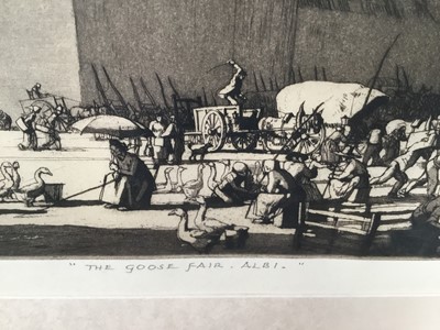 Lot 198 - Malcolm Osborne (1880-1963) etching and aquatint, The goose fair at Albi