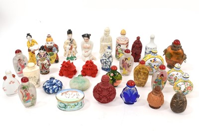 Lot 1124 - Large collection of Chinese snuff bottles and other works of art in a variety of media