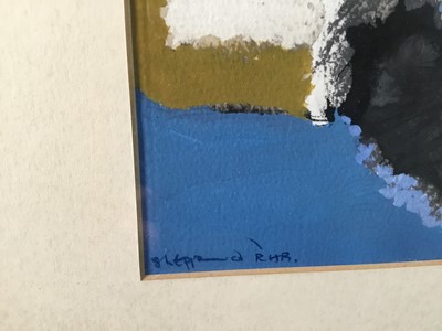 Lot 239 - Michael Sheppard (b. 1936) ‘Black Rock’ mixed media and collage on paper, 24 x 23cm