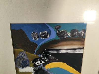 Lot 239 - Michael Sheppard (b. 1936) ‘Black Rock’ mixed media and collage on paper, 24 x 23cm