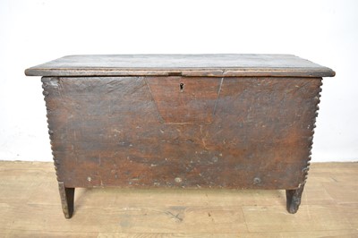 Lot 1515 - 17th century oak six plank coffer