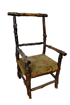 Lot 1521 - Highly unusual 19th century briar rose child's grotto chair, 64cm high