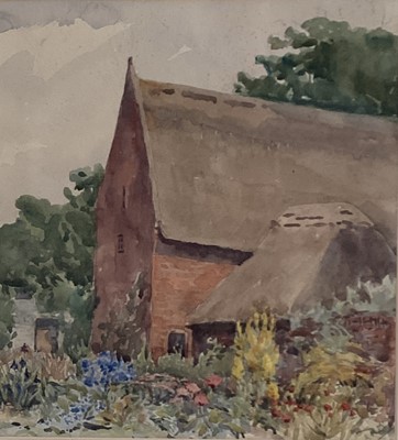 Lot 3 - English School, early 20th century watercolour - The Thatched Barn, initialled, A.M.M., 25cm x 23cm, in glazed gilt frame