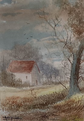 Lot 12 - Abraham Hulk Jnr., watercolour - Rural Landscape, signed, 24cm x 17cm, in glazed gilt frame