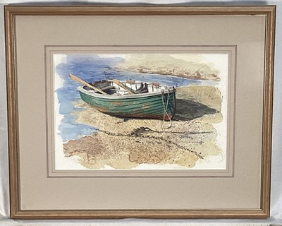 Lot 6 - David Hurrell, contemporary, watercolour - 'The Old Clinker Dingy', signed, 23cm x 34cm, in glazed frame