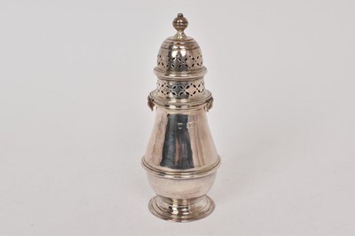 Lot 499 - Late Victorian Britannia Standard silver sugar caster of baluster form