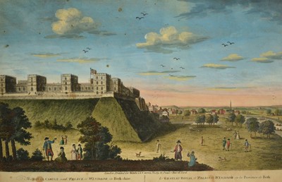 Lot 1405 - 18th century handcoloured engraving "The Royal Castle and Palace of Windsor in Berkshire" (and in French) "London printed for Bowles and Carver No69 St Paul's Churchyard". Published as the Act...