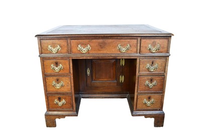 Lot 1604 - Unusual Georgian oak desk in two parts