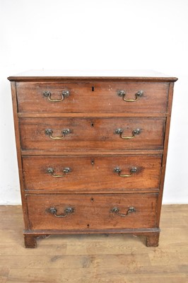 Lot 1606 - George III mahogany chest, with four graduated drawers on bracket feet, 73cm wide x 43cm x 91cm high