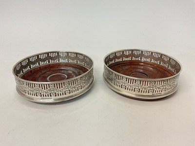 Lot 81 - Pair of silver wine coasters