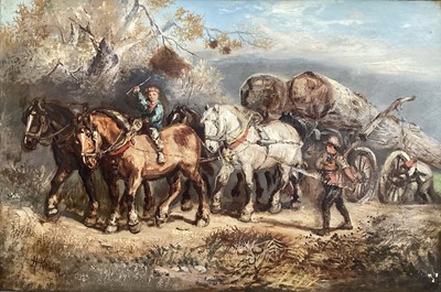 Lot 100 - Harden Sidney Melville (1824-1894) oil on canvas - The Wood Wagon, 50cm x 75cm, framed