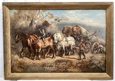 Lot 100 - Harden Sidney Melville (1824-1894) oil on canvas - The Wood Wagon, 50cm x 75cm, framed