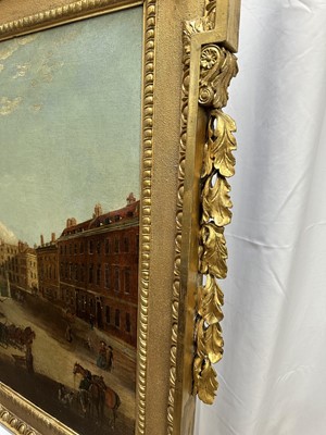 Lot 1302 - Edward Dayes (1763-1804) oil on canvas - Hanover Square, circa 1785, 71.5cm x 91.5cm, in fine 'Kent' frame.Provenance: property from Edward Curzon, 6th Earl Howe of Gopsall Park