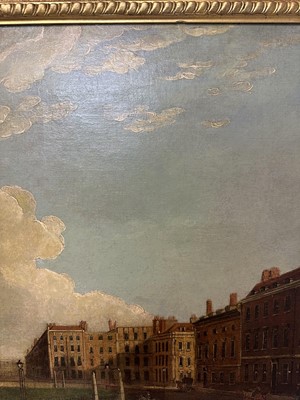 Lot 1302 - Edward Dayes (1763-1804) oil on canvas - Hanover Square, circa 1785, 71.5cm x 91.5cm, in fine 'Kent' frame.Provenance: property from Edward Curzon, 6th Earl Howe of Gopsall Park