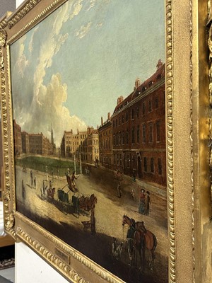 Lot 1302 - Edward Dayes (1763-1804) oil on canvas - Hanover Square, circa 1785, 71.5cm x 91.5cm, in fine 'Kent' frame.Provenance: property from Edward Curzon, 6th Earl Howe of Gopsall Park