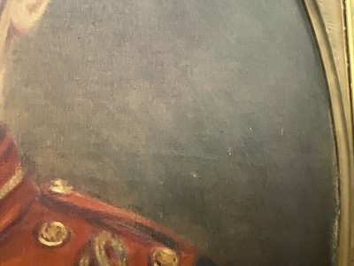 Lot 1426 - Leon Sprinck, early 20th century, oil on canvas - Portrait of a British Lancer, circa 1905, wearing medals including Boer War, 75cm x 65cm, in gilt frame