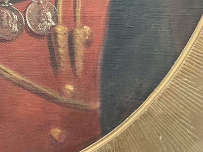 Lot 1426 - Leon Sprinck, early 20th century, oil on canvas - Portrait of a British Lancer, circa 1905, wearing medals including Boer War, 75cm x 65cm, in gilt frame