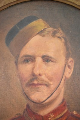 Lot 1426 - Leon Sprinck, early 20th century, oil on canvas - Portrait of a British Lancer, circa 1905, wearing medals including Boer War, 75cm x 65cm, in gilt frame