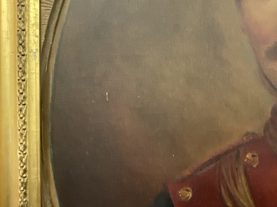 Lot 1426 - Leon Sprinck, early 20th century, oil on canvas - Portrait of a British Lancer, circa 1905, wearing medals including Boer War, 75cm x 65cm, in gilt frame