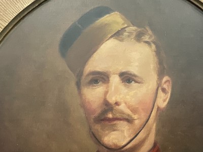 Lot 1426 - Leon Sprinck, early 20th century, oil on canvas - Portrait of a British Lancer, circa 1905, wearing medals including Boer War, 75cm x 65cm, in gilt frame