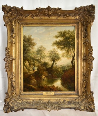 Lot 1427 - Norwich School, 19th century, oil on panel - River Landscape, 31cm x 25cm, in deep gilt frame