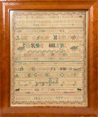 Lot 1145 - Early Victorian needlework sampler