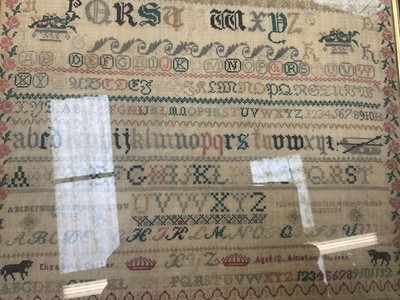 Lot 1145 - Early Victorian needlework sampler