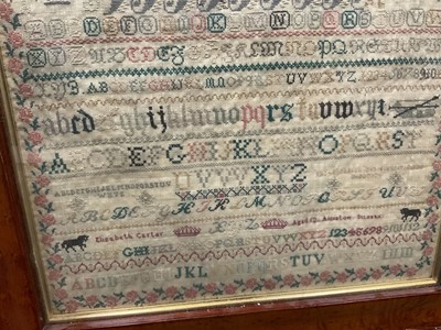 Lot 1145 - Early Victorian needlework sampler