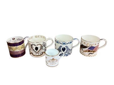 Lot 1340 - Group of Royal Commemorative mugs by Wedgwood