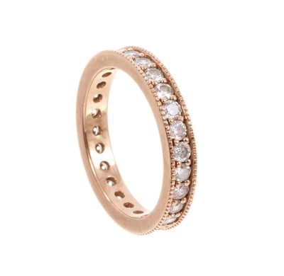 Lot 674 - Angelic Diamonds 'Earlson' 9ct rose gold full band diamond eternity ring, boxed