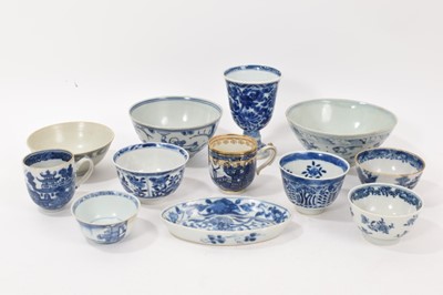 Lot 340 - Group of 17th-19th century Chinese blue and white porcelain, inclusing tea wares, goblet, lozenge dish, etc (12)