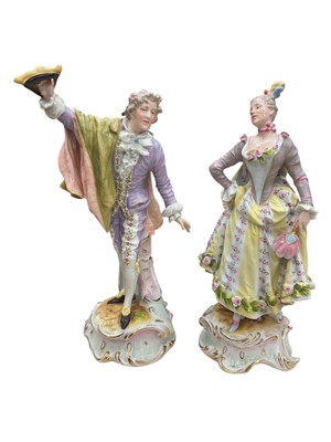 Lot 247 - Pair of Sitzendorf figures in the 18th century style