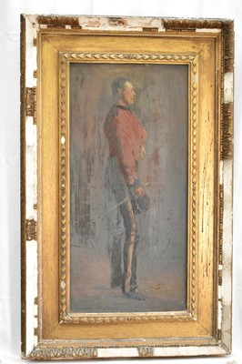 Lot 1453 - John Pettie (1839-1893) oil on canvas - Portrait of an Officer in profile, signed, in gilt frame